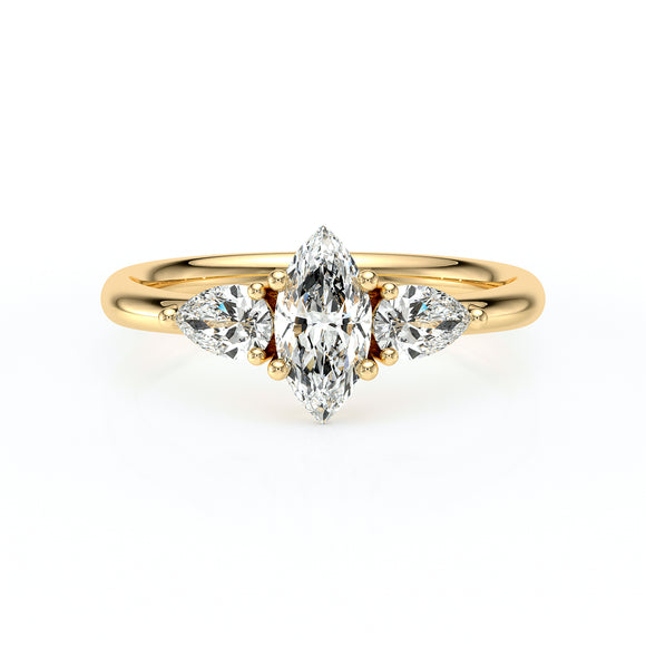 Bague trilogie diamant Coucher de Soleil - 19