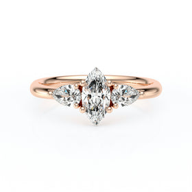 Bague trilogie diamant Coucher de Soleil - 19