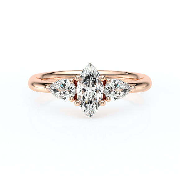 Bague trilogie diamant Coucher de Soleil - 19