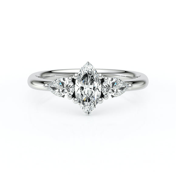 Bague trilogie diamant Coucher de Soleil - 19