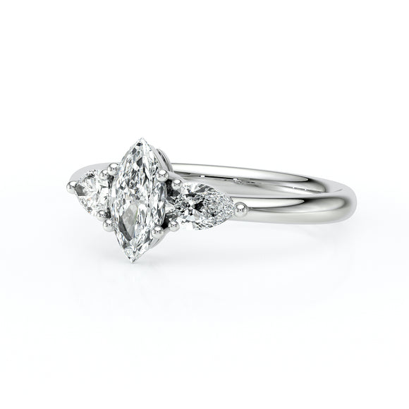 Bague trilogie diamant Coucher de Soleil - 19