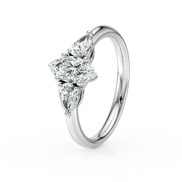 Bague trilogie diamant Coucher de Soleil - 19