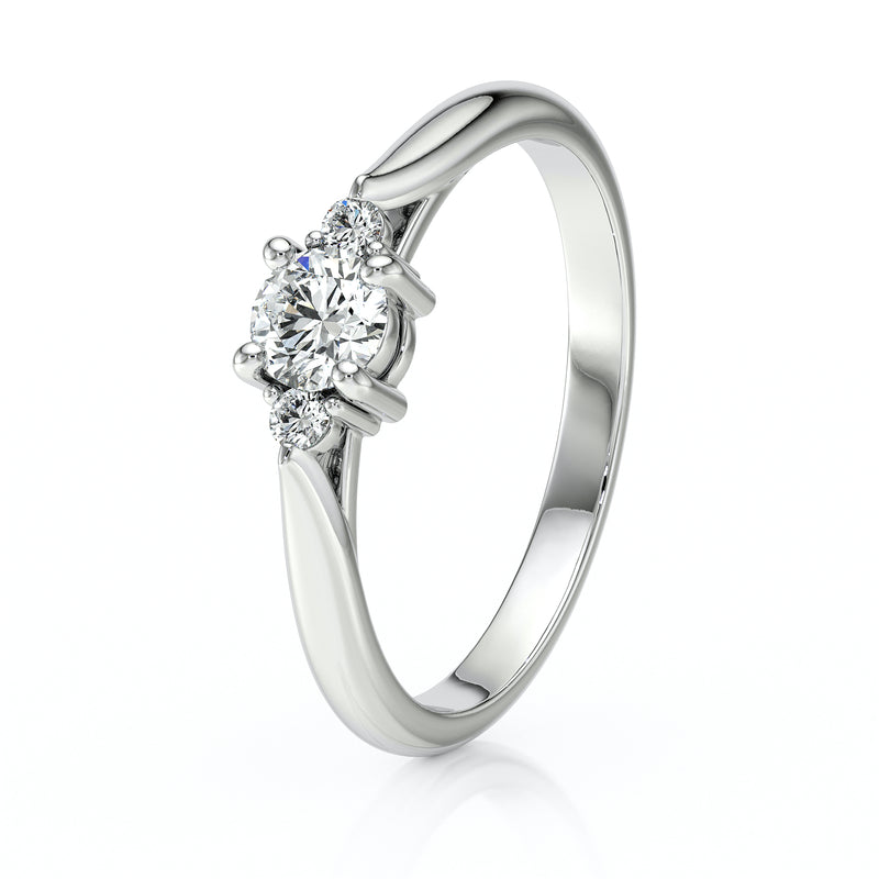 Bague trilogie diamant Coucher de Soleil - 1