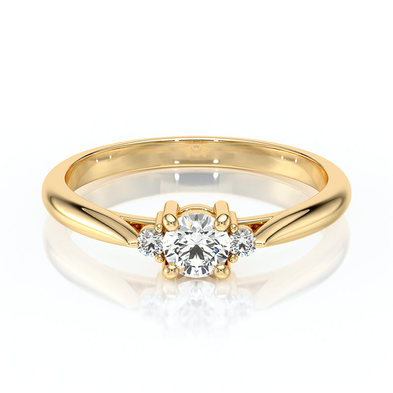 Bague trilogie diamant Coucher de Soleil - 1