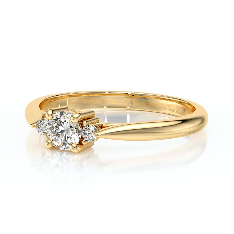 Bague trilogie diamant noir Coucher de Soleil - 1