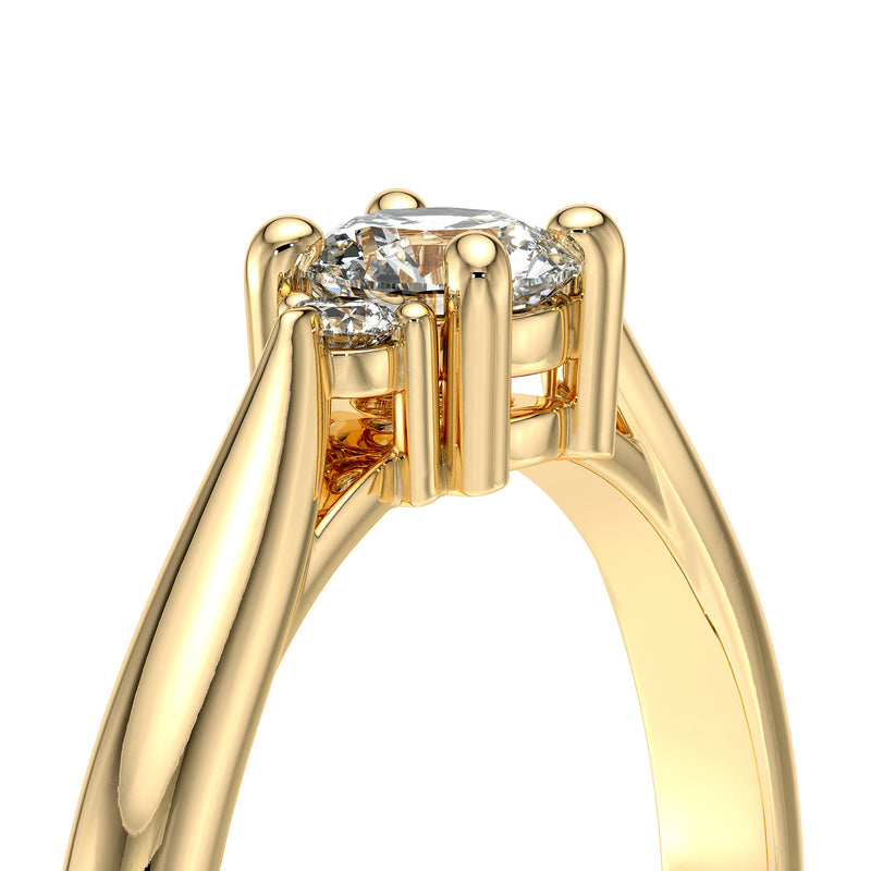 Bague trilogie diamant noir Coucher de Soleil - 1