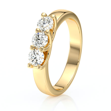 Bague trilogie diamant Coucher de Soleil - 2