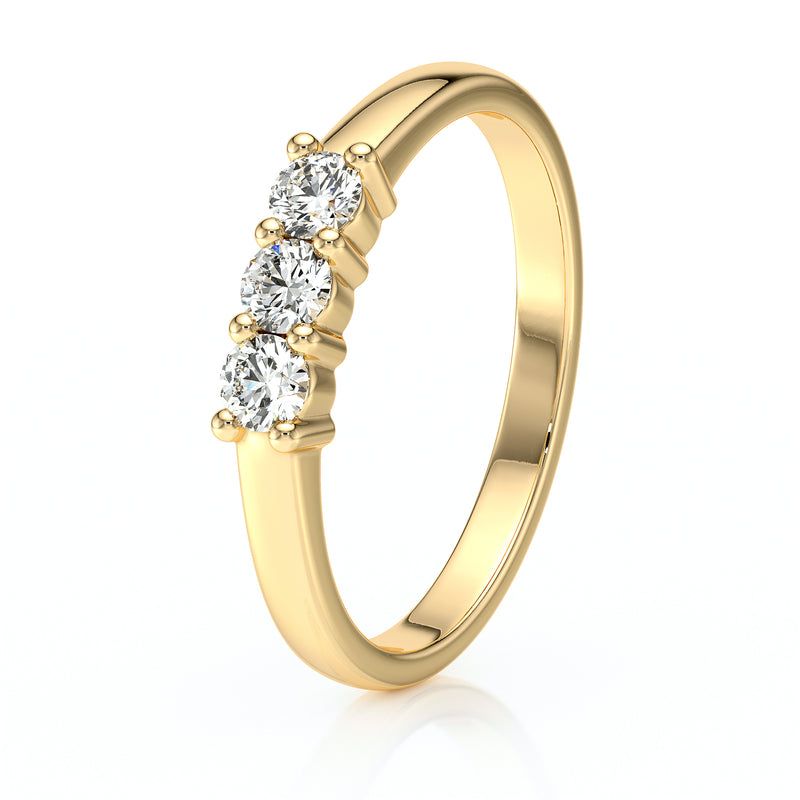 Bague trilogie diamant Coucher de Soleil - 3