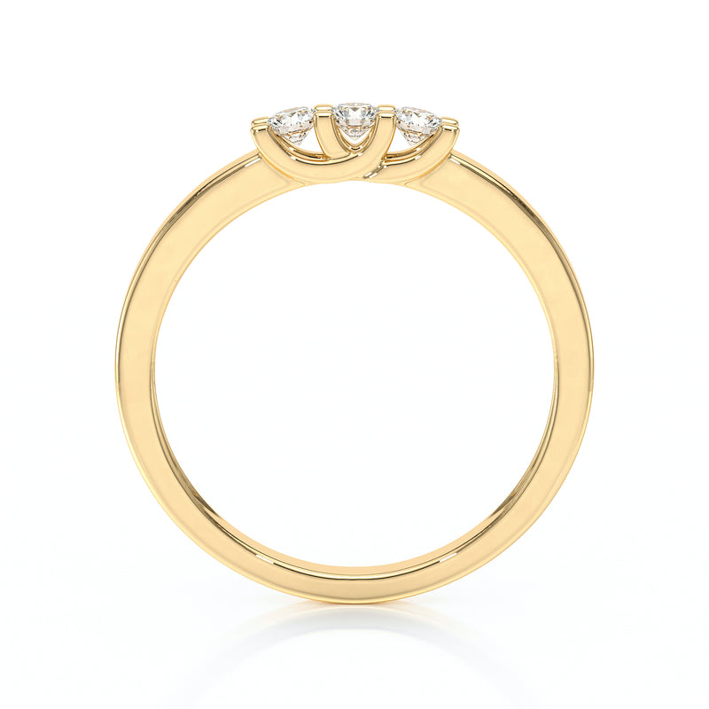 Bague trilogie diamant noir Coucher de Soleil - 4