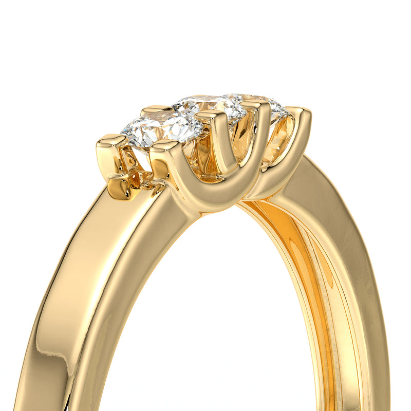 Bague trilogie diamant noir Coucher de Soleil - 4