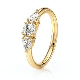 Bague trilogie diamant Coucher de Soleil - 5