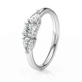 Bague trilogie diamant Coucher de Soleil - 5