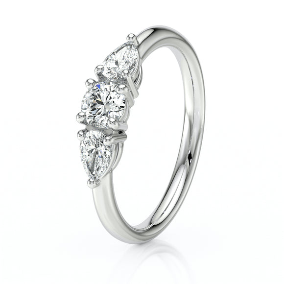 Bague trilogie diamant Coucher de Soleil - 5