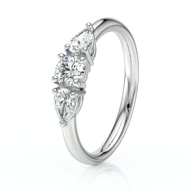 Bague trilogie diamant Coucher de Soleil - 5