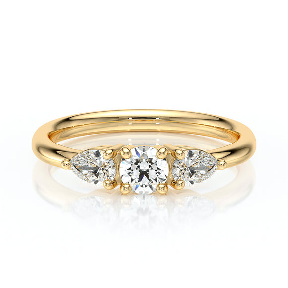 Bague trilogie diamant Coucher de Soleil - 5