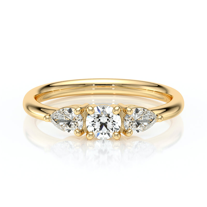 Bague trilogie diamant Coucher de Soleil - 5