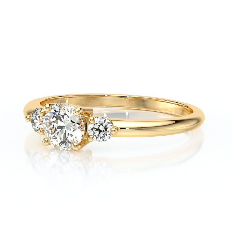 Bague trilogie diamant noir Coucher de Soleil - 6