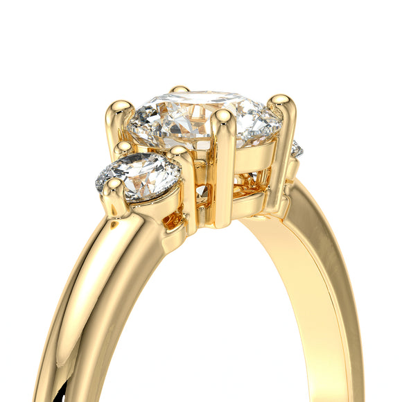 Bague trilogie diamant Coucher de Soleil - 6