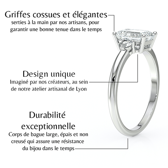 Bague trilogie diamant Coucher de Soleil - 7