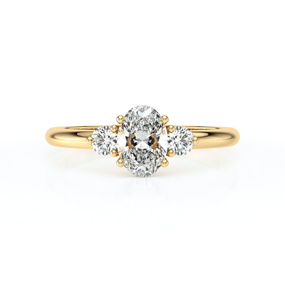 Bague trilogie diamant Coucher de Soleil - 9
