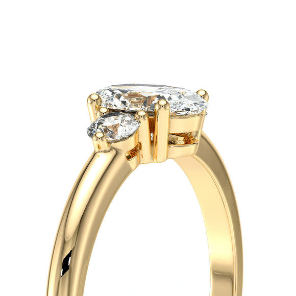 Bague trilogie diamant Coucher de Soleil - 9