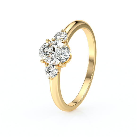 Bague trilogie diamant Coucher de Soleil - 9