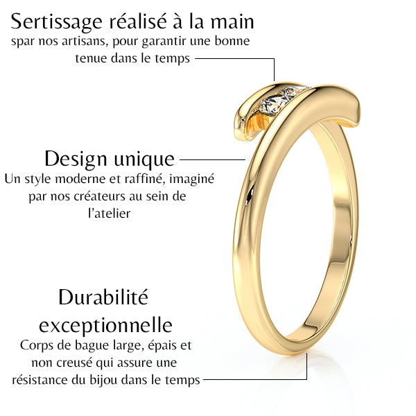 Bague trilogie saphir Main dans la Main - 2