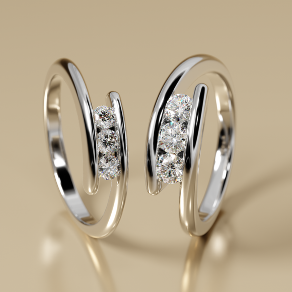 Bague trilogie diamant Main dans la Main - 2