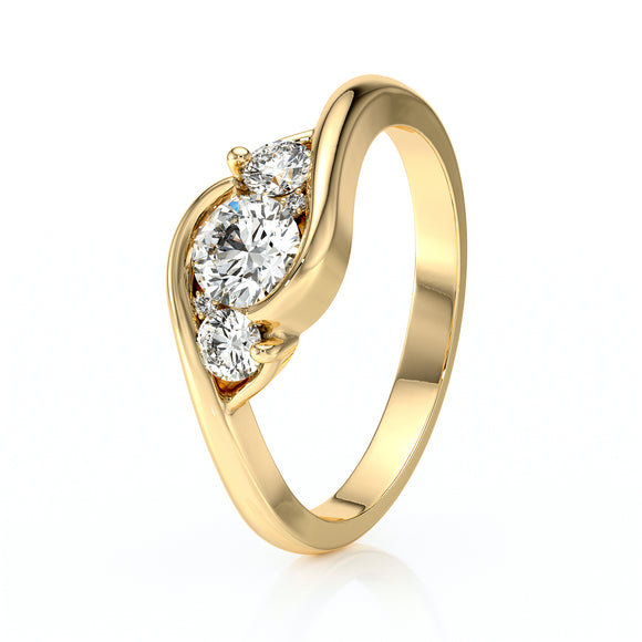 Bague trilogie diamant Premier Pas - 1