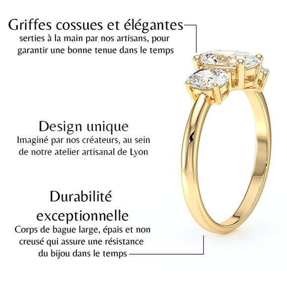 Bague trilogie diamant Premier Pas - 6