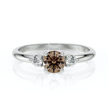 Bague trilogie diamant chocolat Coucher de Soleil - 6