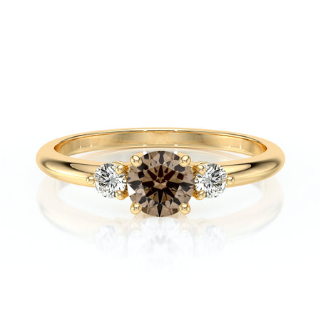 Bague trilogie diamant chocolat Coucher de Soleil - 6