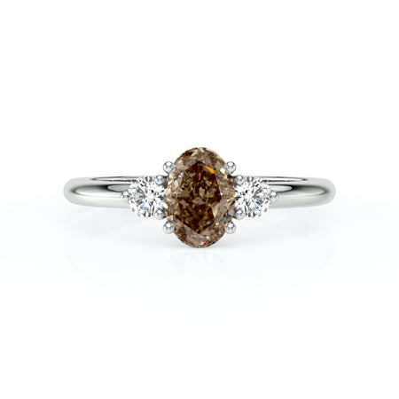 Bague trilogie diamant chocolat Coucher de Soleil - 9