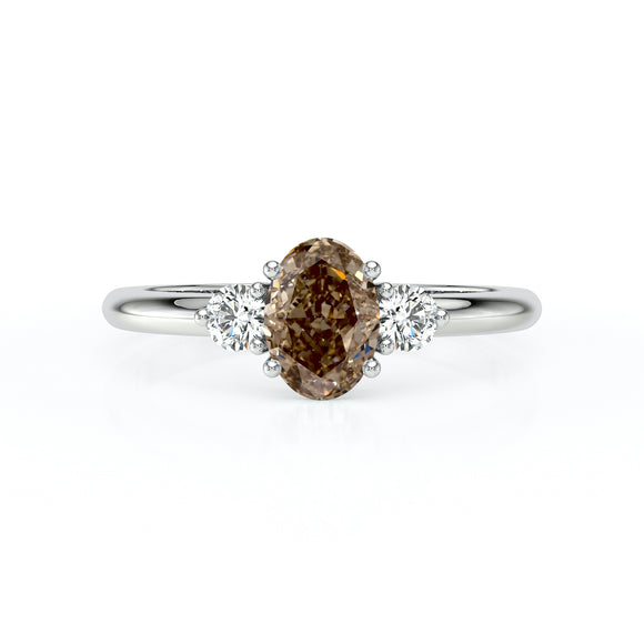 Bague trilogie diamant chocolat Coucher de Soleil - 9