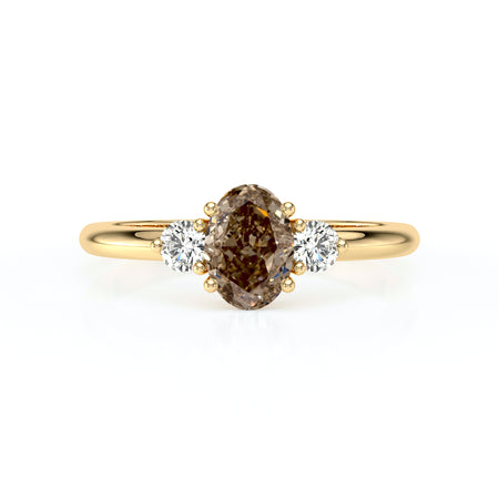 Bague trilogie diamant chocolat Coucher de Soleil - 9