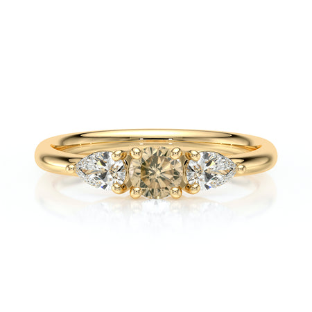 Bague trilogie diamant cognac Coucher de Soleil - 5