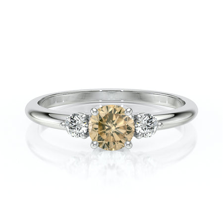 Bague trilogie diamant cognac Coucher de Soleil - 6