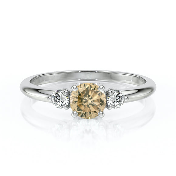 Bague trilogie diamant cognac Coucher de Soleil - 6
