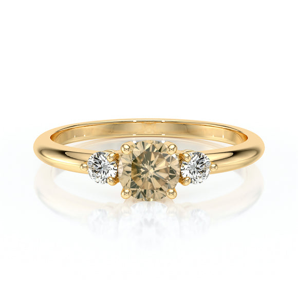 Bague trilogie diamant cognac Coucher de Soleil - 6