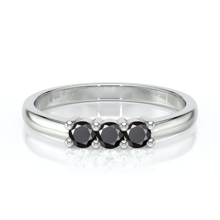 Bague trilogie diamant noir Coucher de Soleil - 3