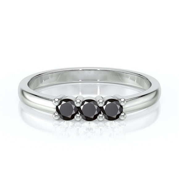 Bague trilogie diamant noir Coucher de Soleil - 3