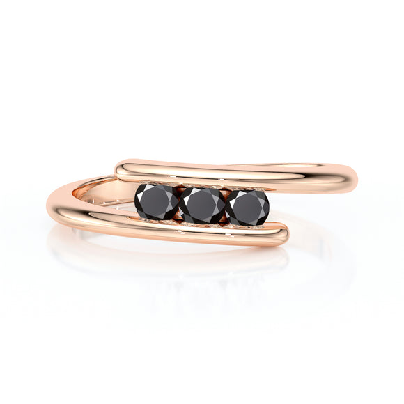 Bague trilogie diamant noir Main dans la Main - 2