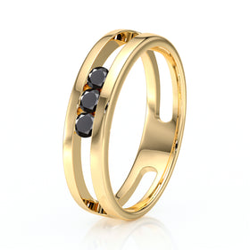 Bague trilogie diamant noir Premier Pas - 2