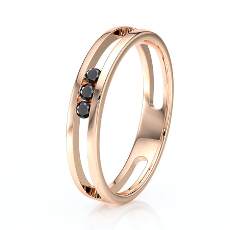 Bague trilogie diamant noir Premier Pas - 3