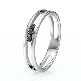 Bague trilogie diamant noir Premier Pas - 3