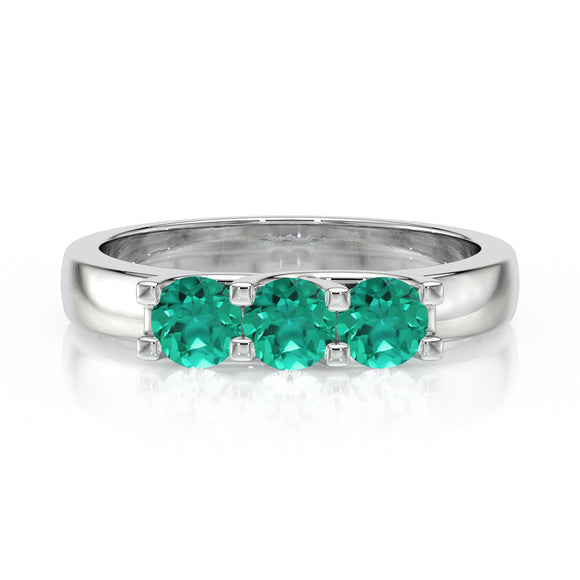 Bague trilogie émeraude Coucher de Soleil - 2
