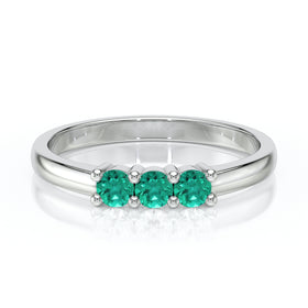 Bague trilogie émeraude Coucher de Soleil - 3