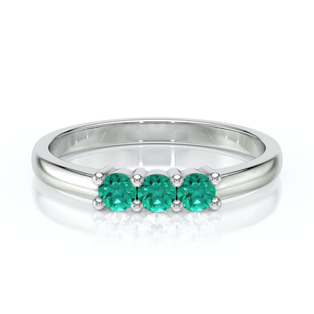 Bague trilogie émeraude Coucher de Soleil - 3