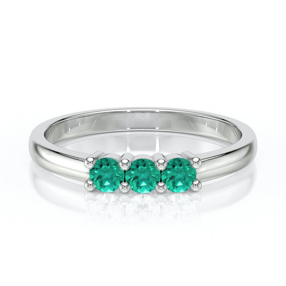Bague trilogie émeraude Coucher de Soleil - 3