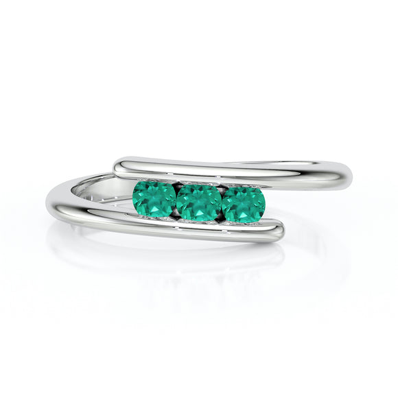 Bague trilogie émeraude Main dans la Main - 2